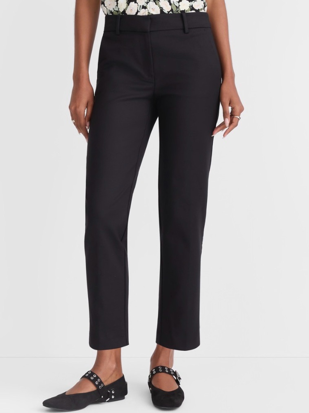 LOFT Women’s Curvy Riviera Slim Black Dress Trousers
